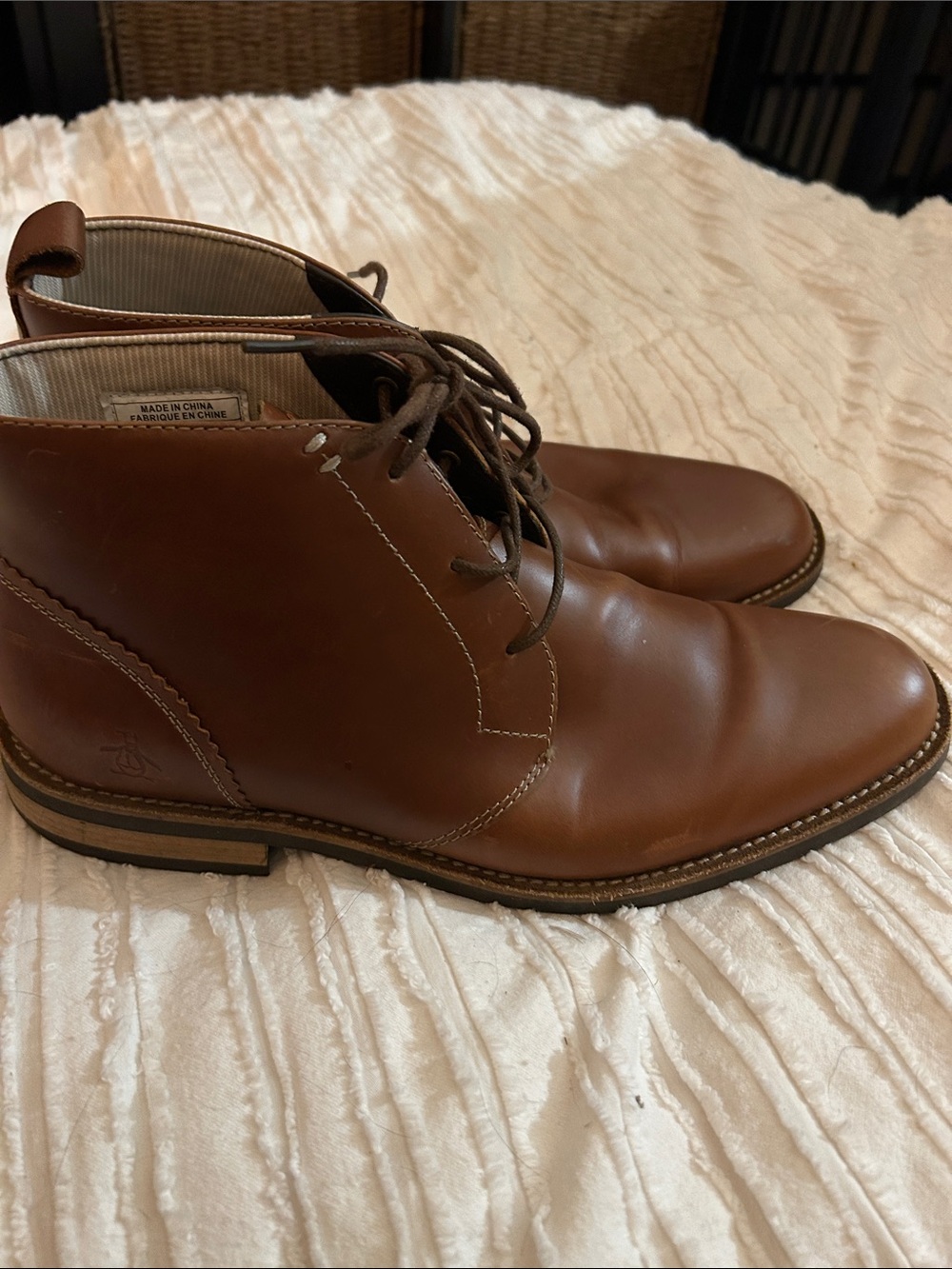 Original Penguin Men's Brown Leather Chukka Boots